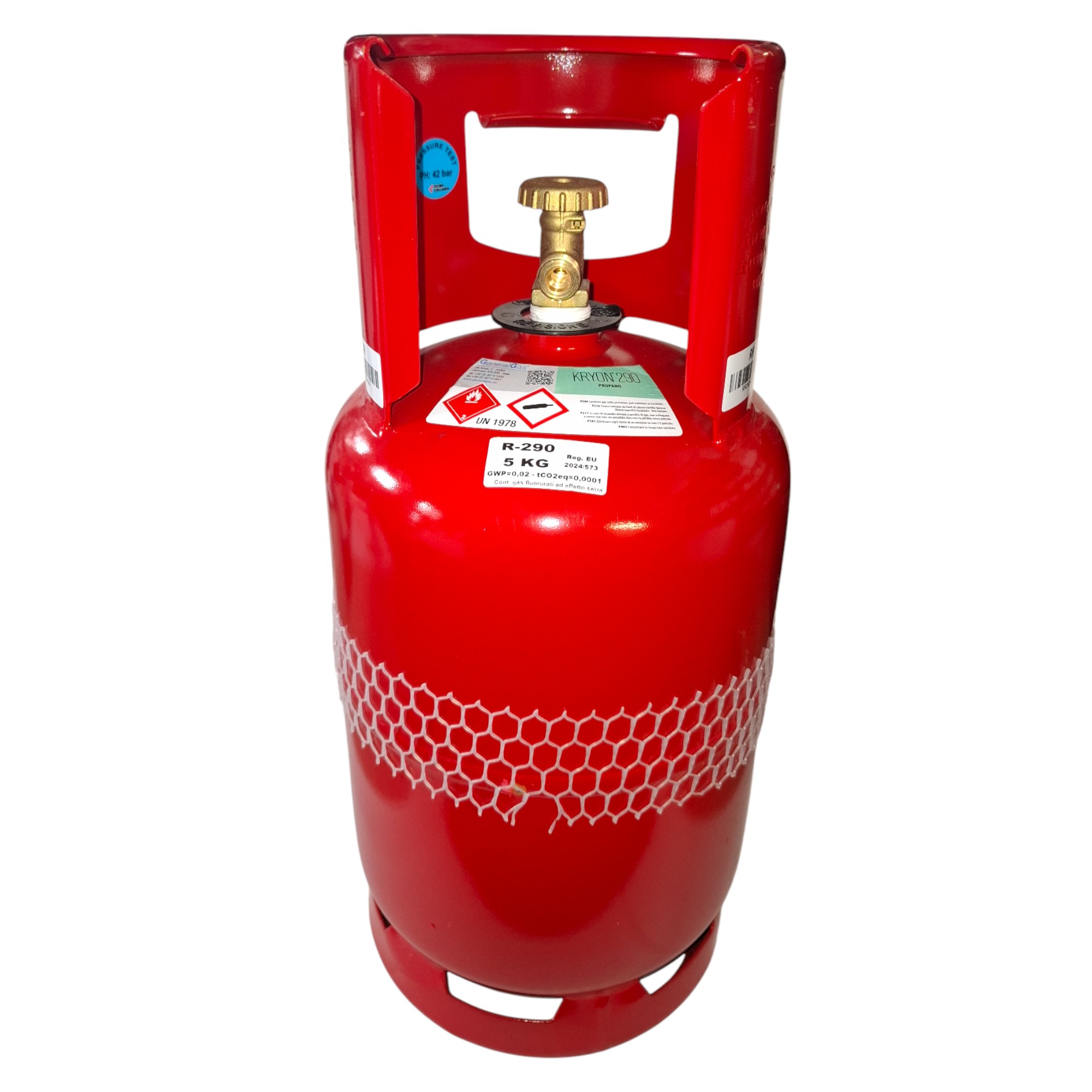 R290 Kryon® 290 (inkl. Flasche) Kältemittel 2,5-99,5% in 13 Liter Flasche - 5 Kg - Ventil B 20.0 x 1/14