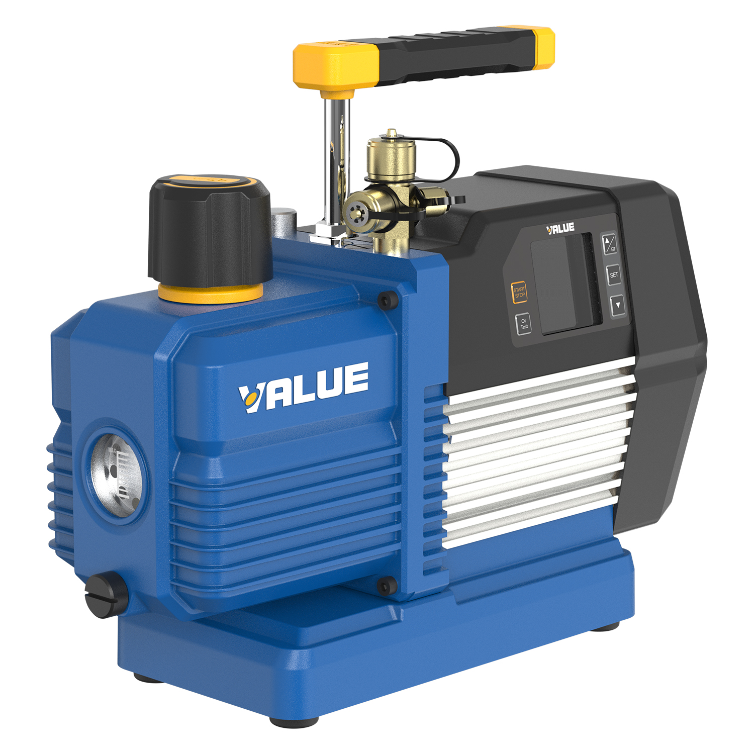 VALUE VP8DSV Pompa Vuoto a doppio stadio adatta per refrigeranti A1 e A2L (incluso R32), con display digitale - portata 226 L/min (8 CFM), 15 Micron - dotata di vacuometro digitale wireless VMV1S, per misurazione anche da remoto - Foto 2