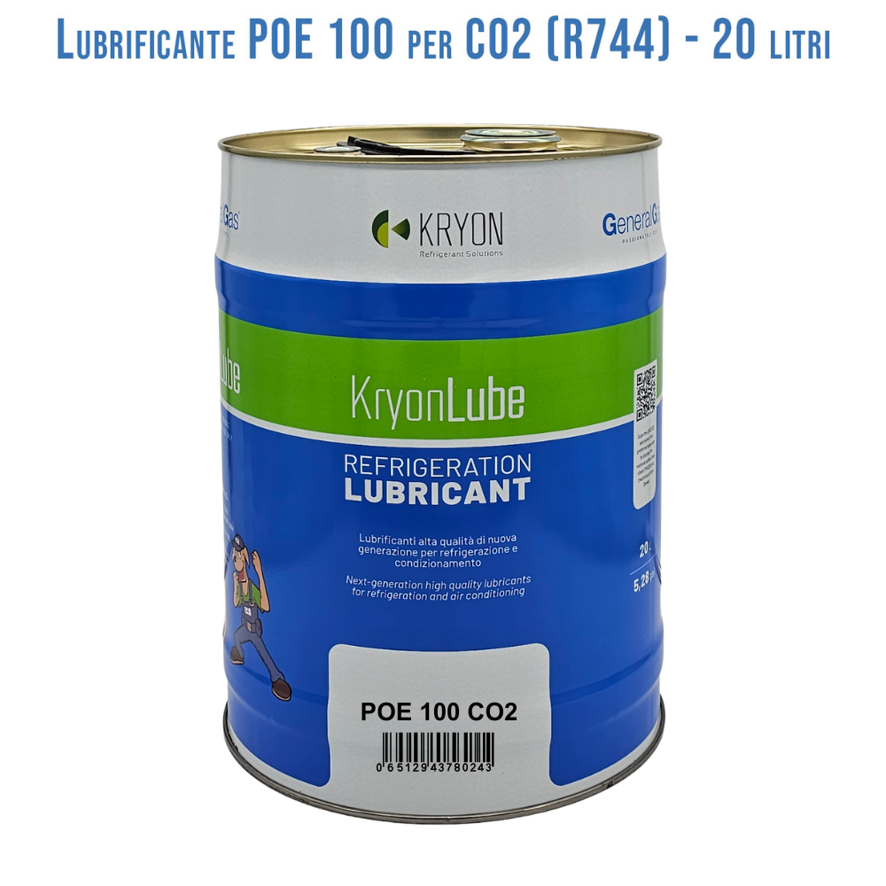 Olio Lubrificante HVACR KryonLube POE 100 CO2 - polyol estere - Tanica in metallo da 20 lt.