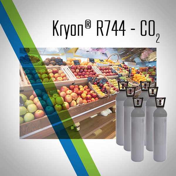 R744 Kryon® 744 - CO2 Kohlendioxidkühlung in einer Mehrwegflasche - 40 Lt - 30 Kg - Einphasenventil (Gas)