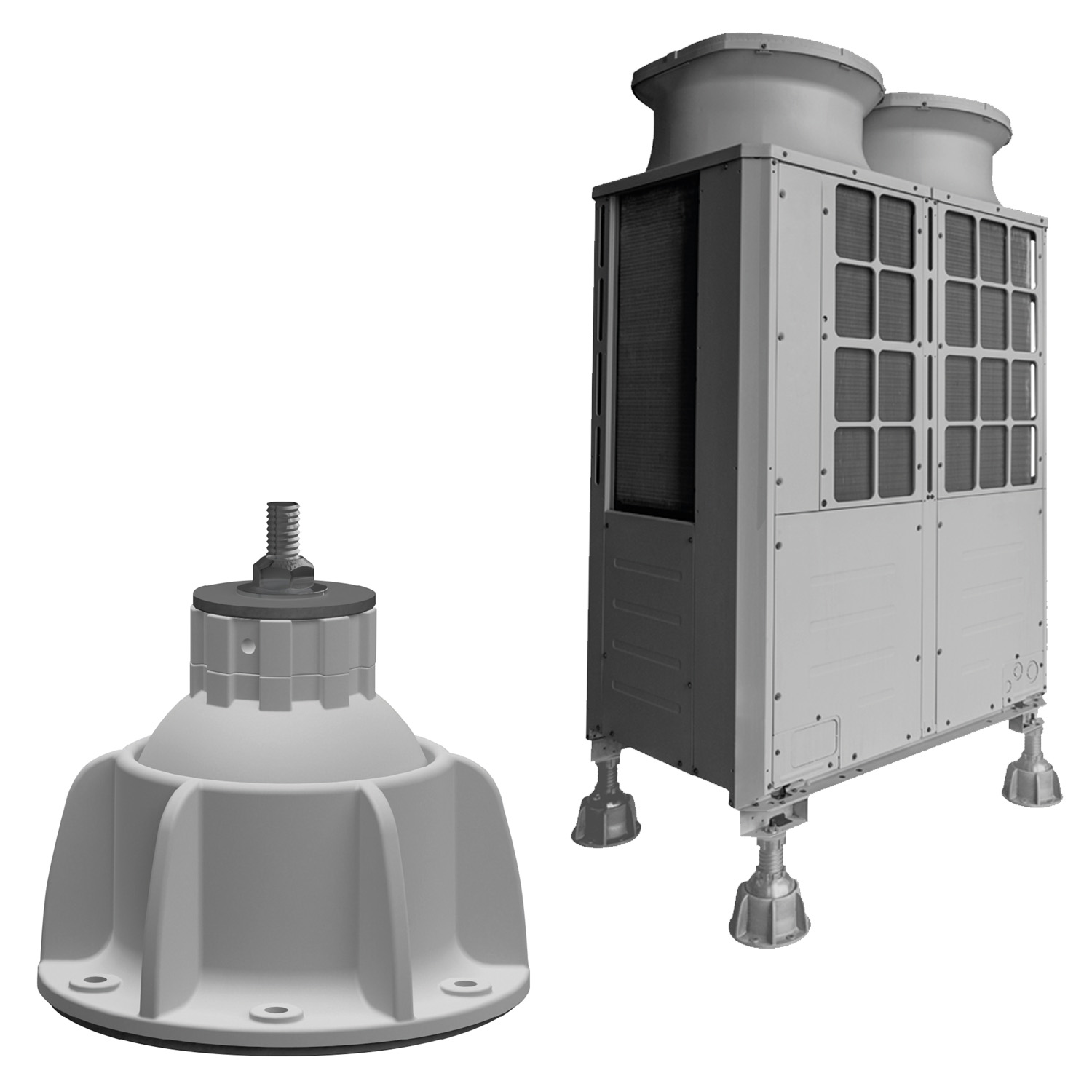 Steady - supporto a pavimento per unità esterne AC, pompe di calore, refrigerazione
