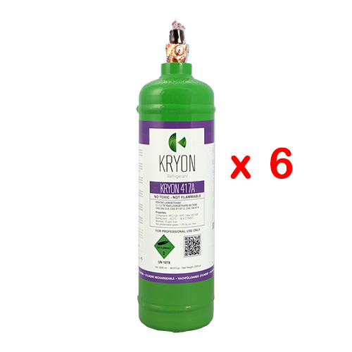 6 x R417A - Confezione 6 Bombole KryoSmart - 1 Lt / 900 Gr - 48 Bar - AC - valvola ¼ SAE RH