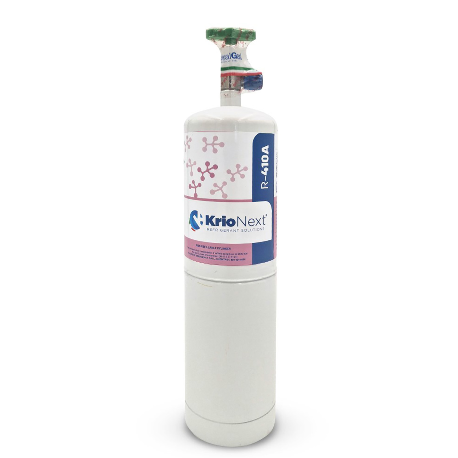 R410A Confezione 6 Bombole KrioNext - 1 Lt. - 650 grammi - non ricaricabili, in acciaio al carbonio - valvola ¼ SAE RH